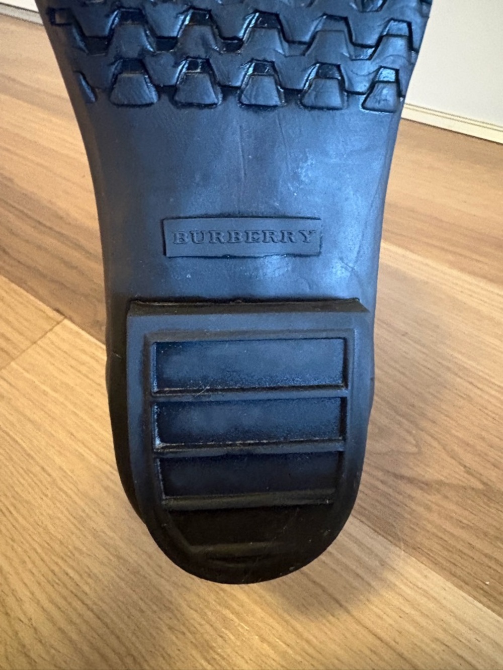Burberry Black Plaid Tall Rain Boots - Picture 3 of 4